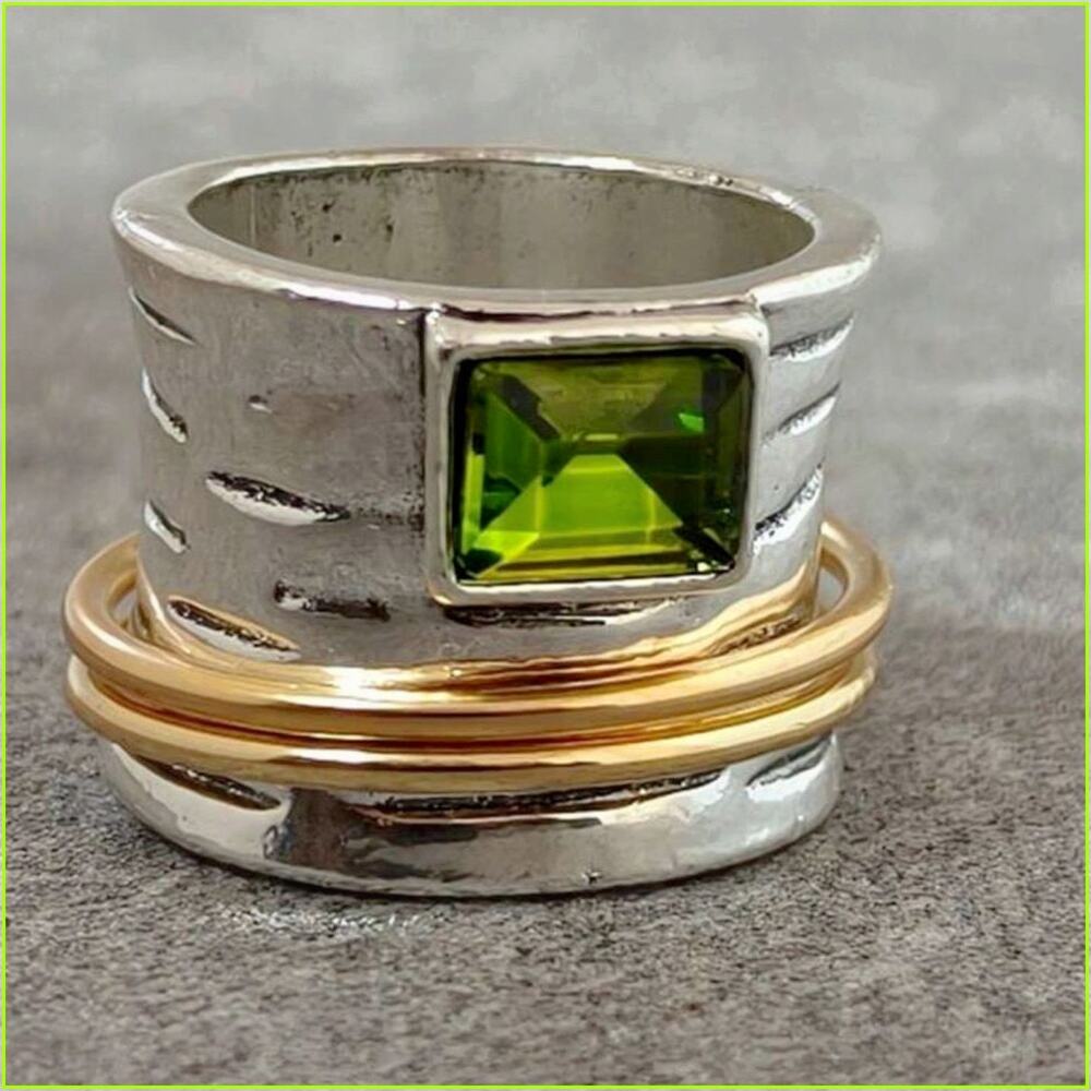Silver Green Ring